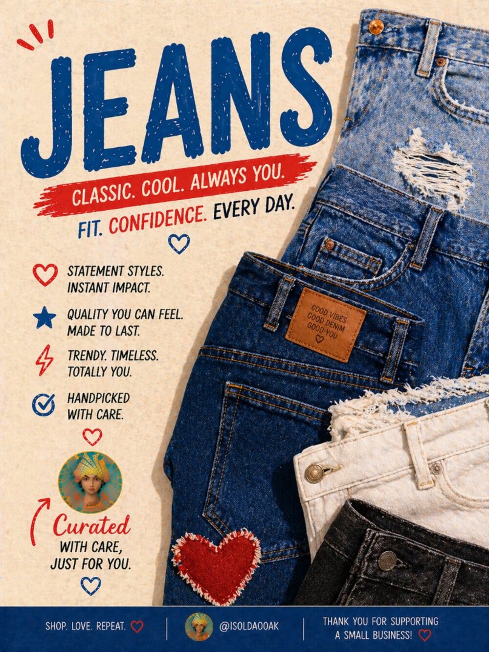JEANS ISOLDA OOAK